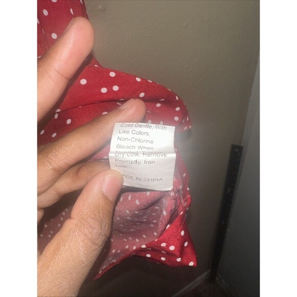 Shein Red Polka Dot Blouse Top Lightweight Casual Cute size small - Picture 6 of 7